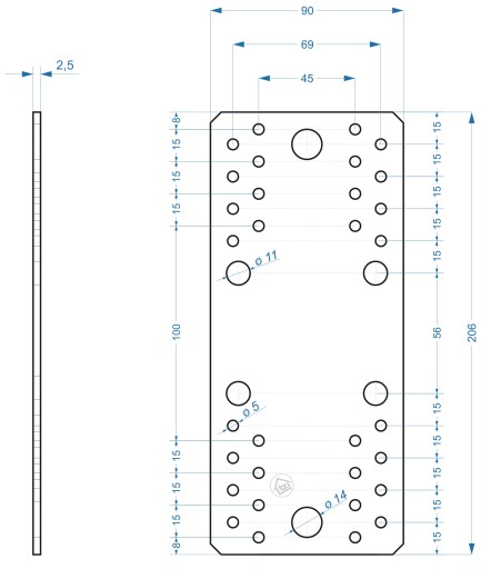 Plochá stolárska spojka ŁP6 210x90x 2,5 mm 1 ks