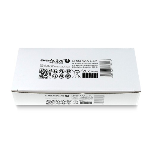 10x LR03 AAA everActive PRO alkalické batérie v krabičke