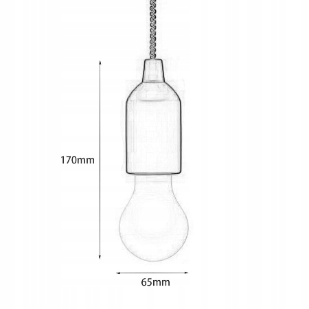 Nočná lampa na batérie na šnúrke, 1W LED