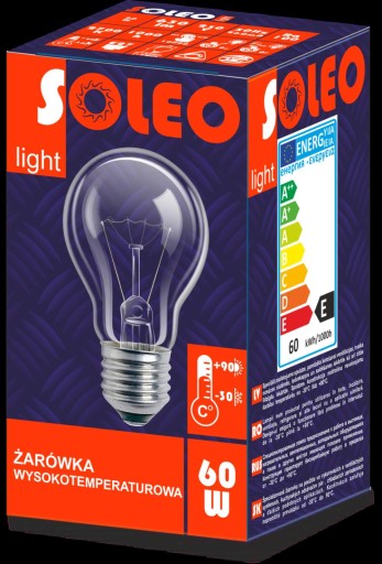 VYSOKOTEPLOTNÁ tradičná žiarovka SOLEO E27 60W A55 630lm 2700K 230V