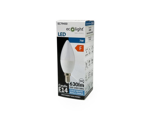 10x E14 LED žiarovka 7W=60W 6500K Cool White 230V Sviečka