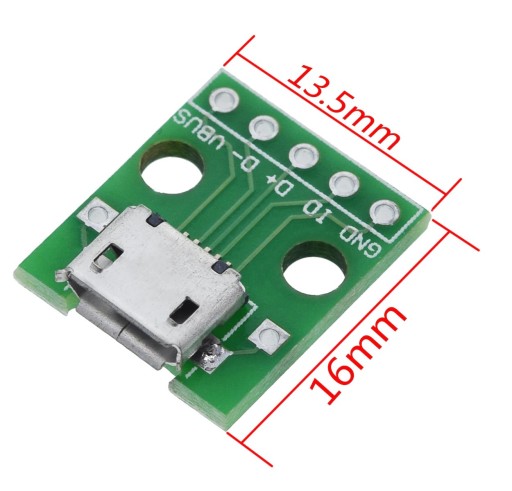 606 micro USB zásuvka Arduino prototypová doska