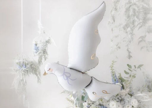 Fóliový balón Dove 80x100 cm biely Communion Wedding Party Deco