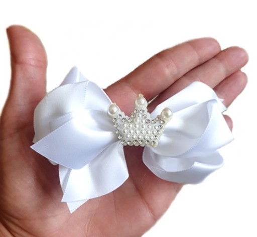 VLASOVÁ ČIAPKA BIELA mašľa CROWN Communion