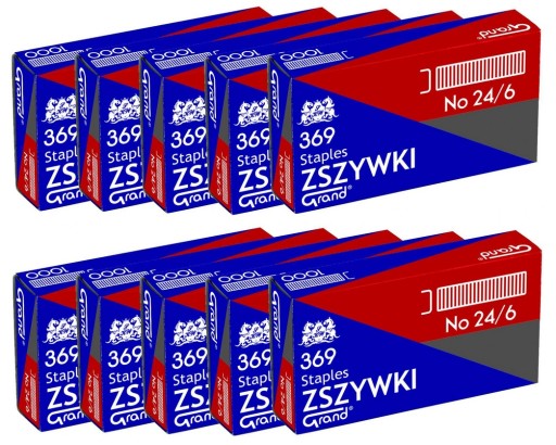 Kancelárske sponky GRAND 369 24/6 10x 1000 ks