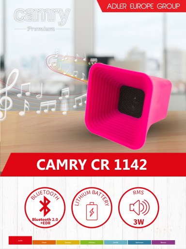 Prenosný reproduktor Camry CR1142, ružový, 3 W