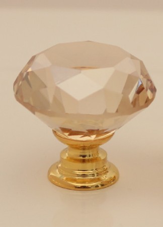 KRYŠTÁLOVÁ diamantová guľa 30mm Zlato + broskyňa