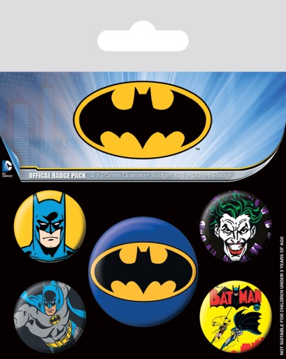 Špendlíky na oblečenie Batman, sada 5 kusov