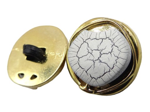 15mm Ozdobné gombíky 12 kusov ZLATÁ/BIELA PRAHAK K541 15006