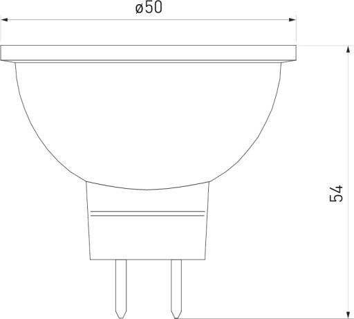 LED žiarovka, MR16, SMD 2835, 3000K, 1.0W, DC 12V, 120°, 100lm, GTV