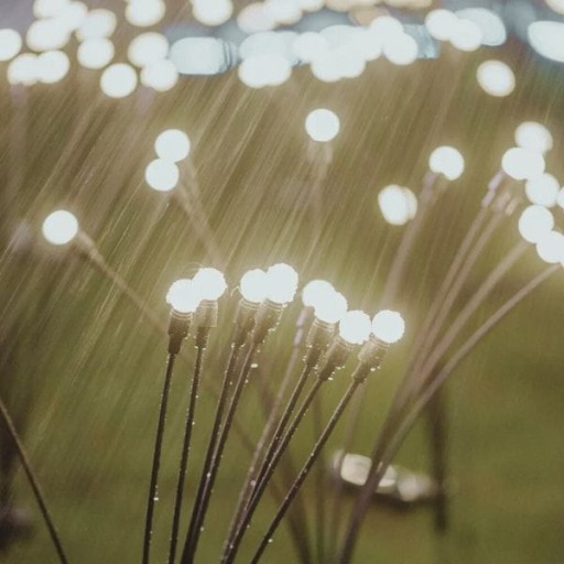 Studená biela solárna lampa dekorácia terasa balkón záhrada 6LED gule P-376