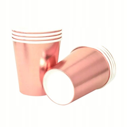 POHÁRKY TANIERE ROSE GOLD SADA 6 BAKALÁRSKYCH NARODENINOVÝCH PRÍLEŽITOSTI