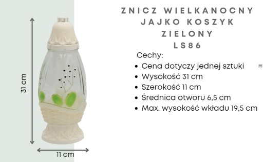 Košík na vajíčka na veľkonočné sviečky ecru-green LS 86