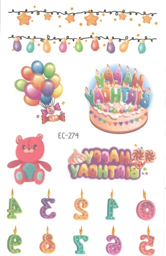 Umývateľné tetovanie pre deti BIRTHDAY EC274