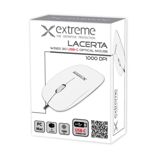 KÁBLOVÉ 3D OPT. USB-C LACERTA BIELA