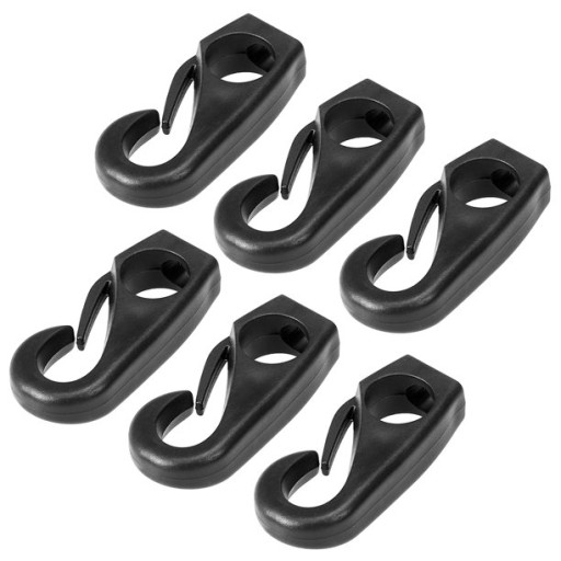 ČIERNA PLASTOVÁ KARABÍNA na GUMOVÉ LANÁ. 6 mm x 2