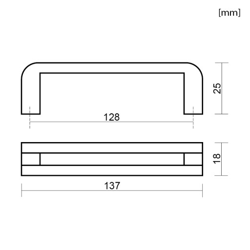ÚCHYTKA NA NÁBYTOK KUCHYŇSKÁ SKRIŇOVÁ ÚCHYTKA ÚCHYTKA NA NÁBYTOK ZÁSUVKY 128MM
