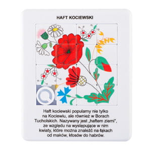 Ľudové puzzle výšivka Kociewie kvety