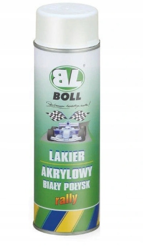 BOLL biely lesklý lak 500ml sprej rally - akryl