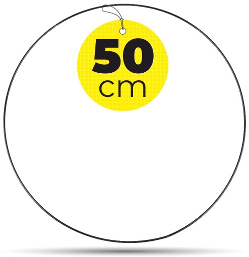 Kovový prsteň ČIERNA na lapač snov, 50 cm