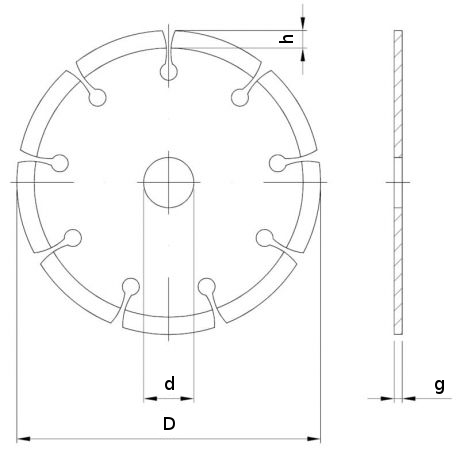 DIAMANTOVÝ DISK na betón, klinker, 125 mm