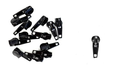 3MM PAPUČKA NA Zips, ČIERNA - 5 KS.