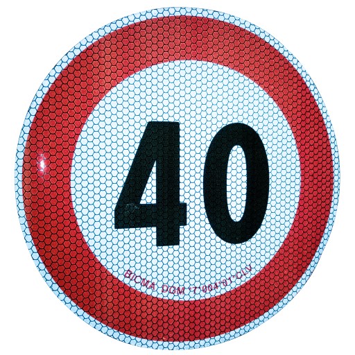 Reflexná nálepka s obmedzením rýchlosti 40 km/h