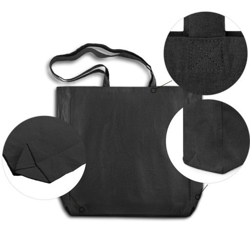 Bavlnená taška 380x80x80x420 mm ČIERNA SHOPPING ECO Priestranná