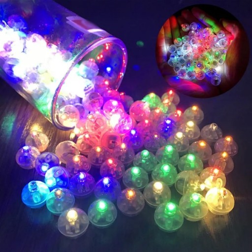 LED svetlo na balóny, 10 kusov, FAREBNÉ