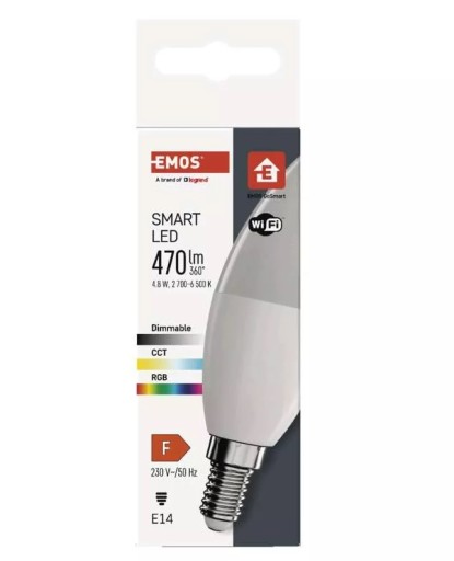 EMOS ZQW322R GoSmart LED sviečková žiarovka/E14/4,8W