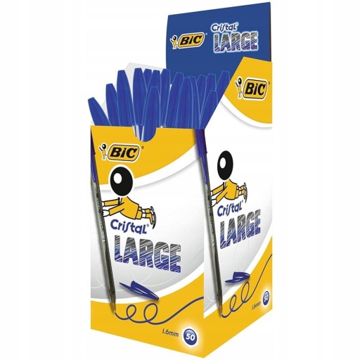 Tradičné kancelárske pero Bic Cristal Large modré klasické 1,6 mm