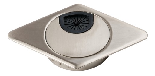 Káblová priechodka Rhombus, priemer 60 mm, brúsená oceľ - KD-60/K AMIX