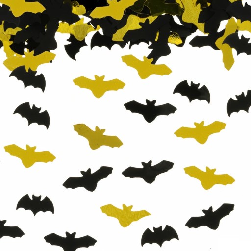 Fóliové konfety Halloween Bats zlatá a čierna