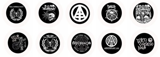 BADZIK PUNK METAL ANARCHY PENTAGRAM PIN