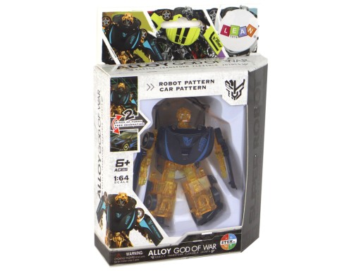 Super robotické auto 2v1 v mierke transformácie 1:64 čierne