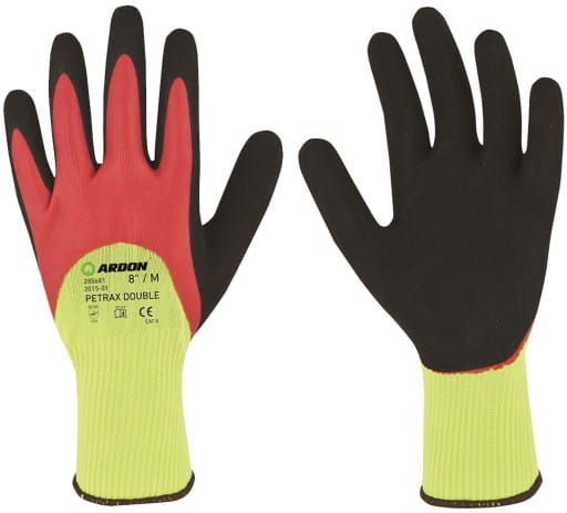 Pracovné rukavice PETRAX DOUBLE Nylon Latex Ochrana zdravia a bezpečnosti pri práci Odolnosť