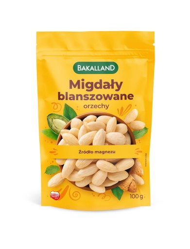 BAKALLAND Celé blanšírované mandle bez šupky 100g