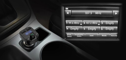 BLUETOOTH FM VYSIELAČ MP3 SD NABÍJAČKA 2xUSB