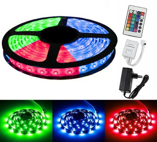 VODEODOLNÉ FAREBNÉ LED RGB LED PÁS VODEODOLNÉ SAMOLEPIACI 5m + DIAĽKOVÉ OVLÁDANIE