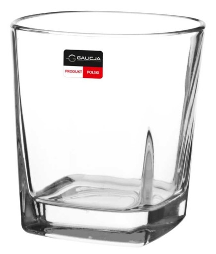 Pohár na nápoje z whisky, 250 ml, štvorcový, bezfarebný