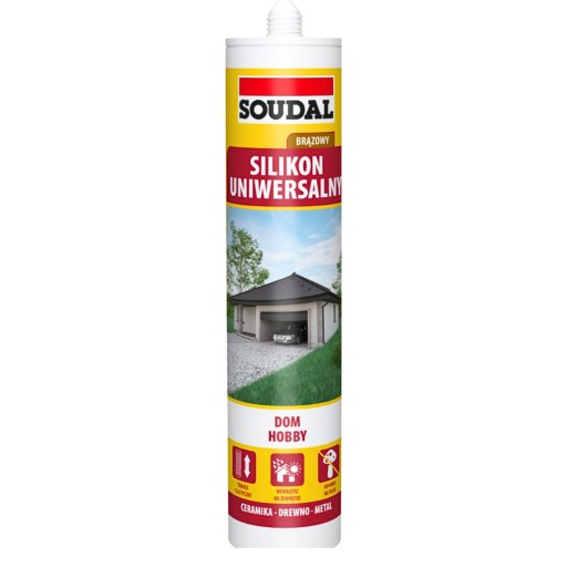 Soudal 280 silikón, univerzálny hnedý tmel