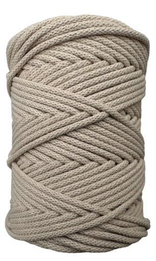 Splietaná bavlnená šnúra pre Macrame Beige Beige 5mm 100m