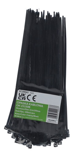 KABELOVÉ VIAZAČKY ČIERNA 2,5X150