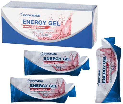 Bodymass Energy Gel 3x 40g pre športovcov v posilňovni počas cvičenia