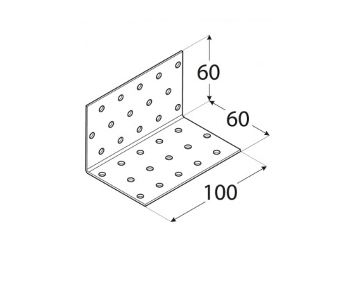 Oceľový uholník 10x60mm DMX