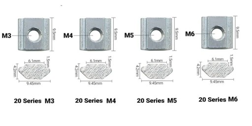 T-matica M5 séria 20 V-drážka (10 ks)