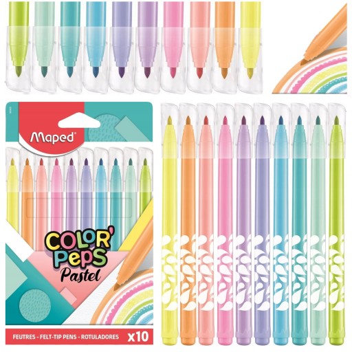 Pastelové popisovacie perá 10 farieb Maped Pastel