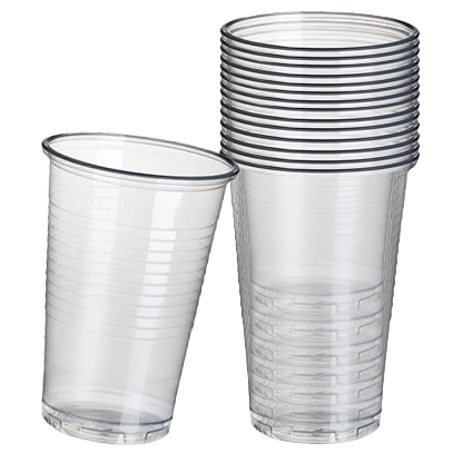 TRANSPAR jednorazové plastové poháre na vodu, studené nápoje, 200 ml, 100 ks