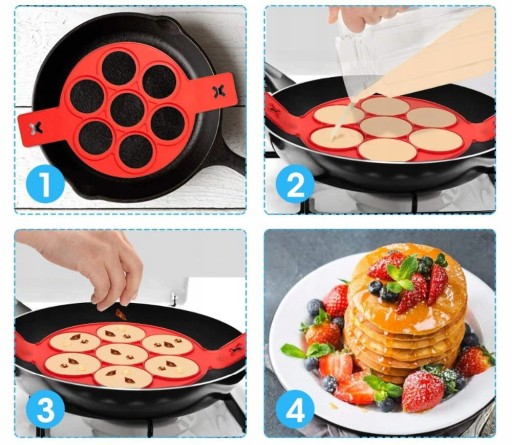 Silikónová podložka forma na panvicu, kolieska na praženicu a palacinky, ružová