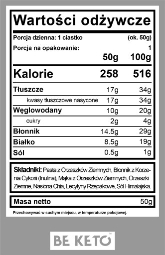 Keto sušienka s arašidovým maslom 50g Be Keto